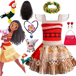 Princess Moana Cosplay Dress Toddler Girl Flare Sleeve Print Outfits Kids Princess Theme Party Costume Child Game Playing Sets