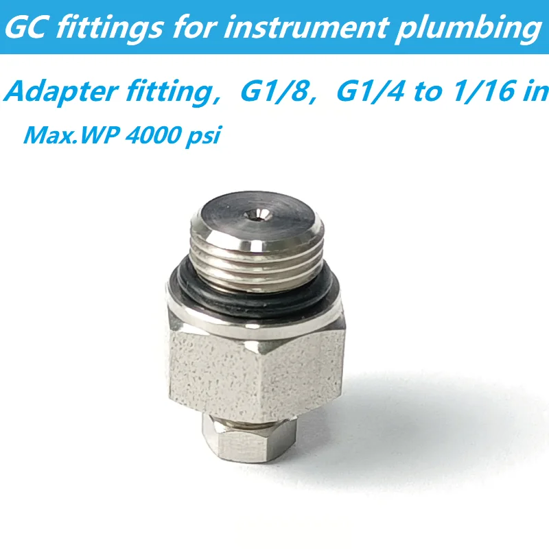 1/16 inch Adapter to G1/8 G1/4 GC HPLC Fittings for Instrument Plumbing Stainless Steel Connector for Agilent Shimadzu