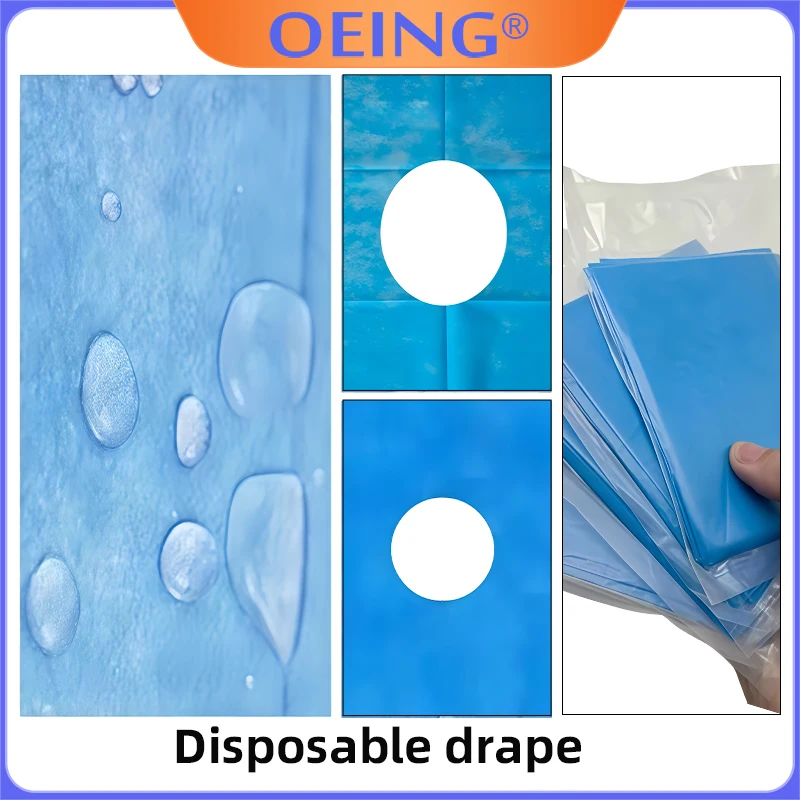 

50 шт. стерильных одноразовых хирургических простыней для медицинского использования; простыни для операций на ротовой полости и лице; простыни с отверстиями для косметических процедур