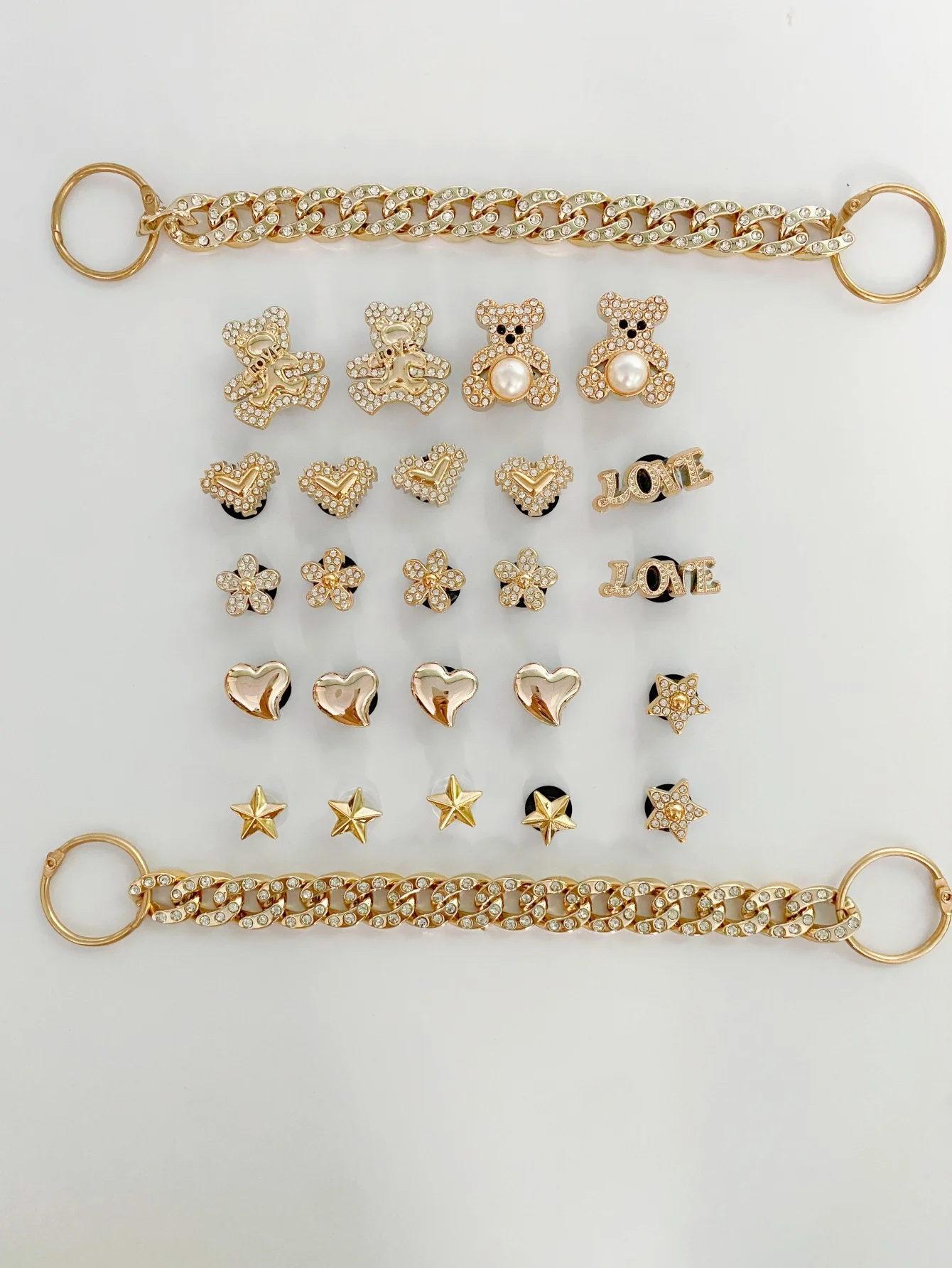 26 قطعة من أحذية الدب الصغيرة المصنوعة من حجر الراين بالكامل قابلة للفصل، مناسبة لقباقيب وصنادل الشاطئ والشباشب #6