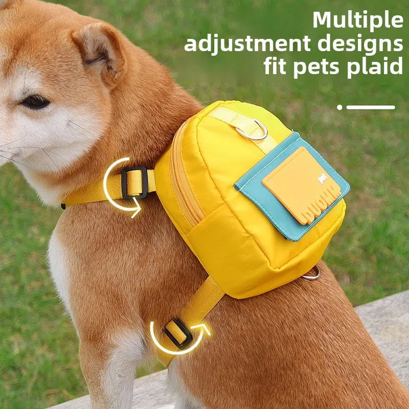 

1PCS Pet Dog Backpack Shiba Inu Going Out School Bag Snacks Portable Bag Teddy Small and Medium Dog Leash Chest Strap Pet Items