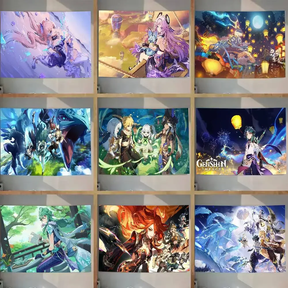 

ИГРА G-Genshin Impact Гобелен на заказ с цитатой, настенное искусство, индивидуальный подарок, домашний декор, настенный декор