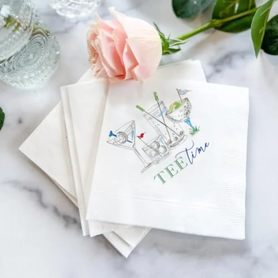 تي تايم جولف كوكتيل 50 حزمة Fy لوازم الحفلات ذات الطابع الجولف 2-Ply المتاح pkins للتقاعد عيد ميلاد أو Tourment C #2