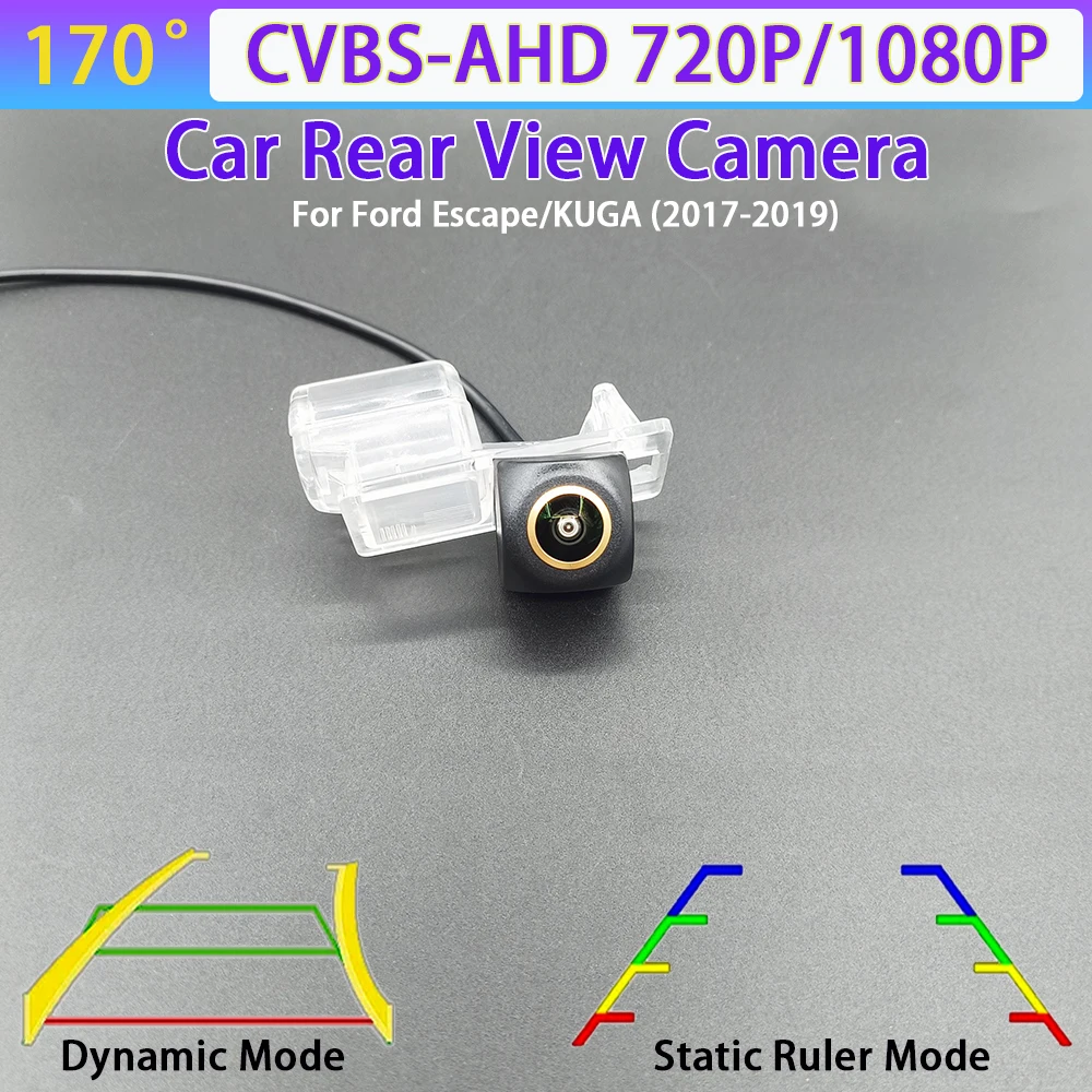 170 Degree AHD 1080P Car Rear View Reverse Backup Camera For Ford Escape/KUGA 2017-2019 Car Track/Ruler CVBS AHD 720P NTSC PAL