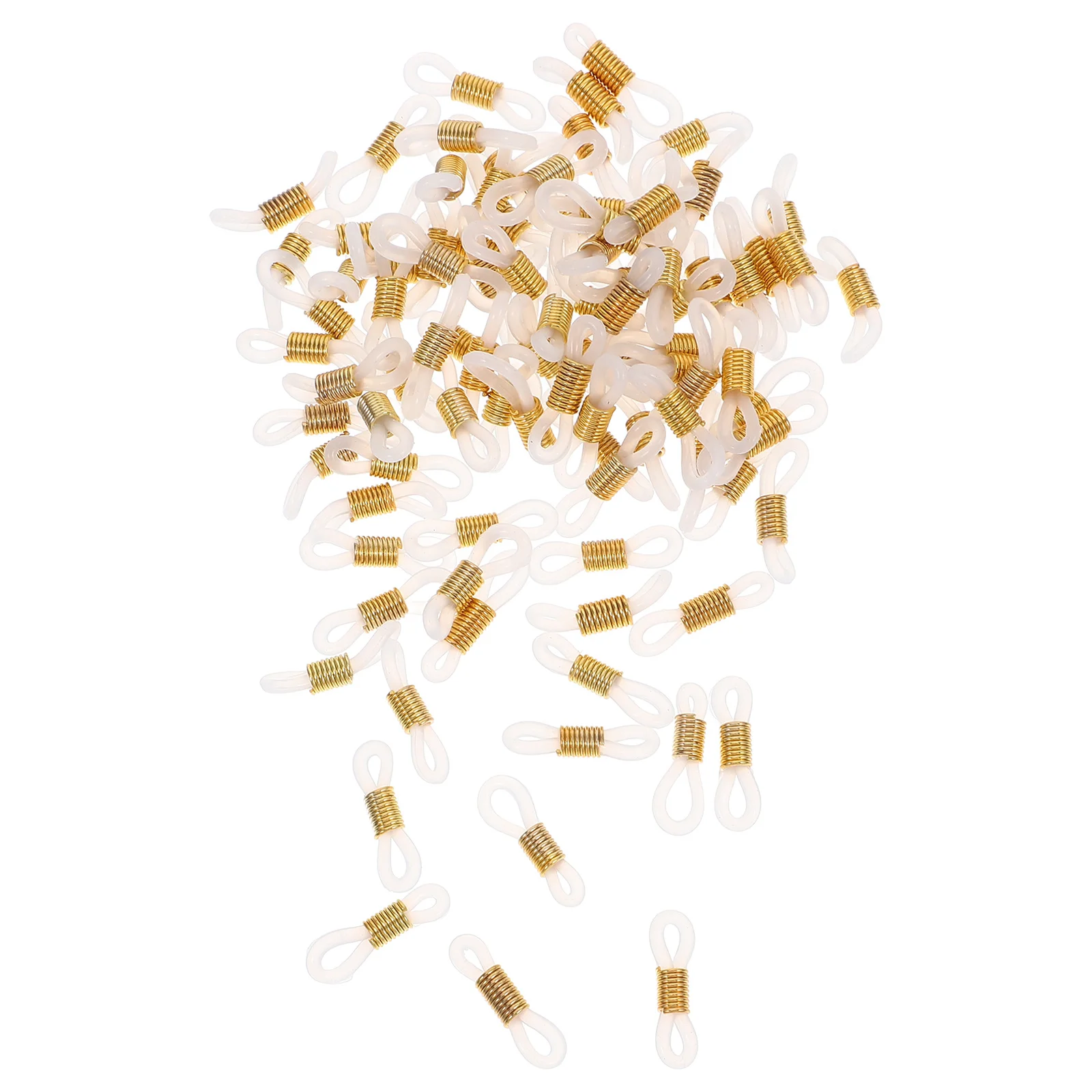 

100Pcs Eyeglass Chain Ends Silicone Iron Anti Slip Connectors Glasses Holder Anti Skid Parts for Glasses Accessories