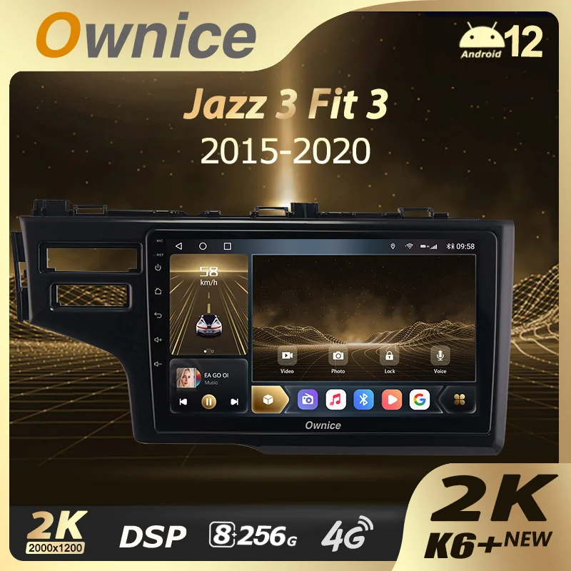 Ownice K6+ 2K for Honda Jazz 3 2015 - 2020 Fit 3 GP GK 2013 - 2020 Car Radio Player Navigation GPS Android 14 No 2din 2 Din DVD