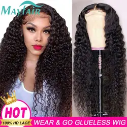 Mayfair Deep Wave Frontal Wig 13x4 13x6 HD Transparent Deep Curly Lace Front Human Hair Wigs Glueless Wig Ready To Wear And Go