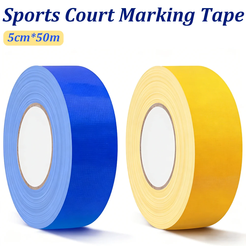 50M Pickleball Tape for Outdoor Court Multipurpose Marking Tape Cut Freely Badminton Basketball Court Tape Sports Supplies