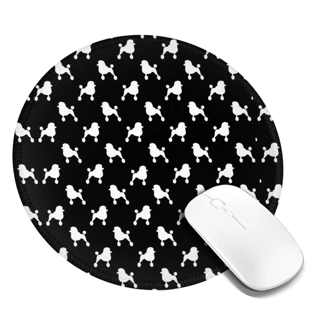 Cute Dog Mouse Pad Standard Poodle Silhouette Design Rubber Mousepad For PC Laptop Computer Anti-Slip Funny Quality Mouse Mats