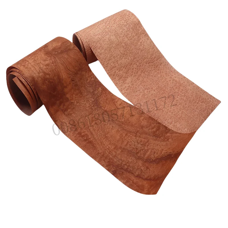 Natural Pommele Sapele Wood Veneer about 0.25-0.3mm Thick Fleece Backing for DIY Furniture Woodworking Home Decor