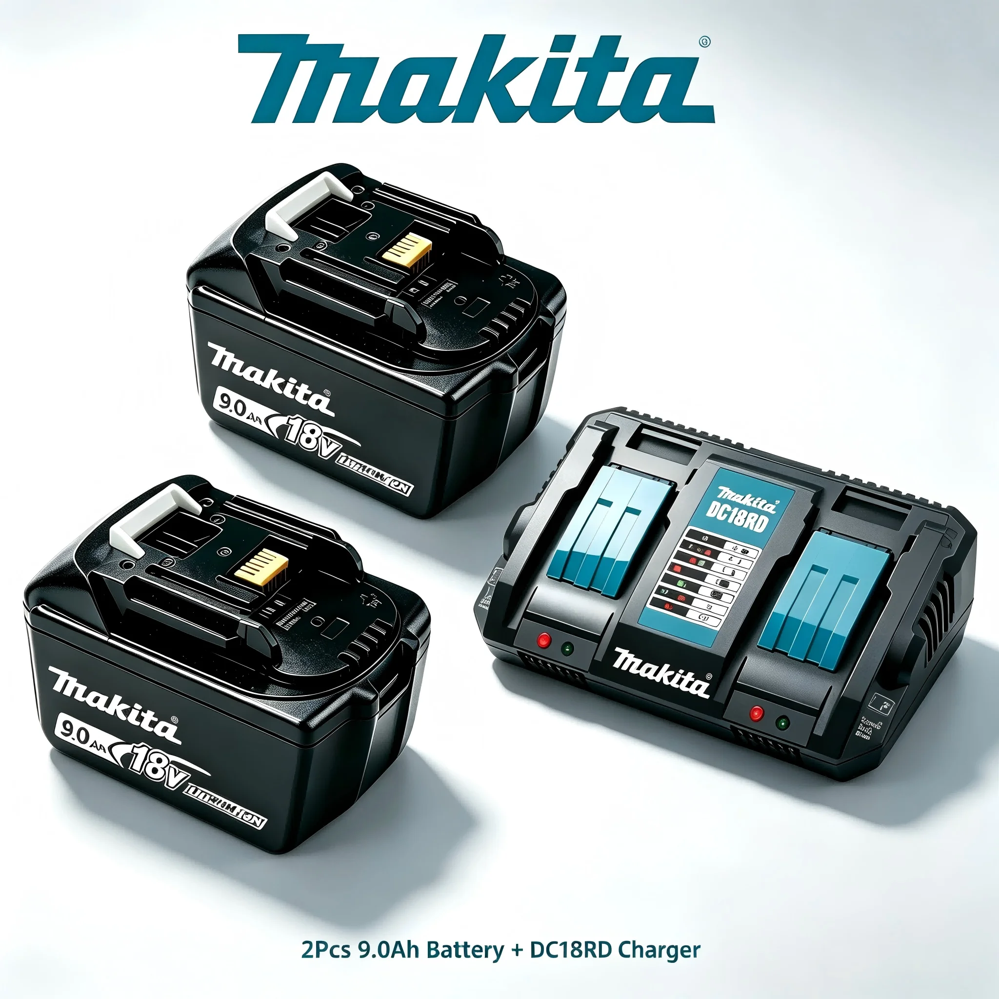 Makita 18V 6.0Ah Lithium Battery With DC18RC Charger Kit High Capacity Battery Charger Set Compatible  Makita  LXT Power Tools