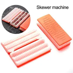 Meat Skewer Tool Food-Grade Space-Saving Barbecue Meat Skewer Machine BBQ Meat String Device Double-Row Quick Skewer for Grill