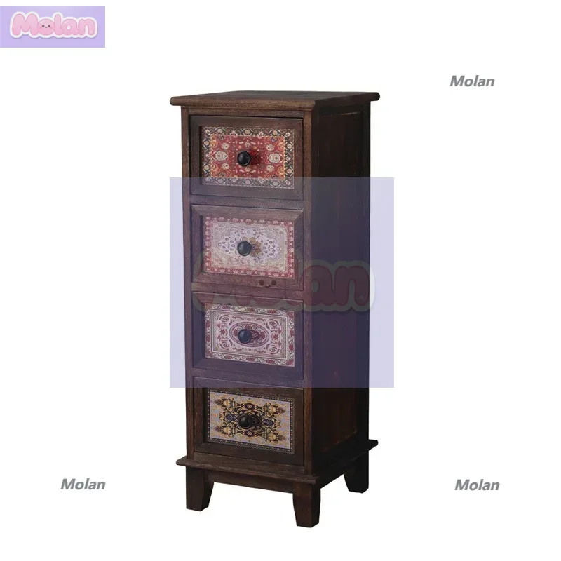 

BK9K wholesale American painted chest of drawers solid wood crevice storage cabinet 30cm narrow cabinet bedroom corner gap compo
