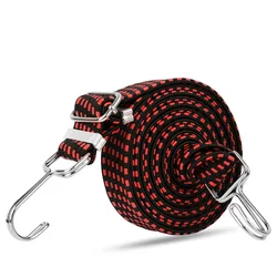 0.5/1/2/3/4 Meters Flat Bungee Cords Elastic Straps with Metal Hooks Heavy Duty Cord for Luggage Motorcycle Helmet Tent Bike