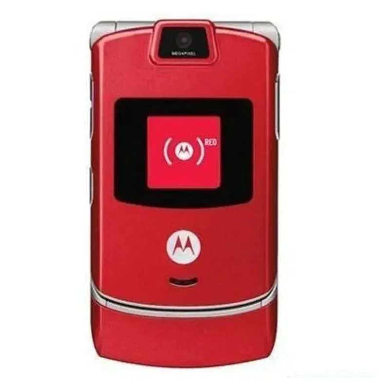 Brand new original refurbished Motorola RAZR V3 90% unlocked flip Bluetooth mobile phone GSM 850/900/1800/1900 mobile phone