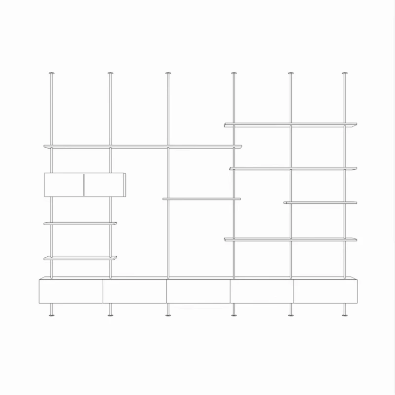 Oakcia 60X25x280cm Italian Minimalist Bookshelf Modern Floor-To-Ceiling Storage Multi-Tier Solid Wood Bookcases Living Room Furniture Vitrina Fybf