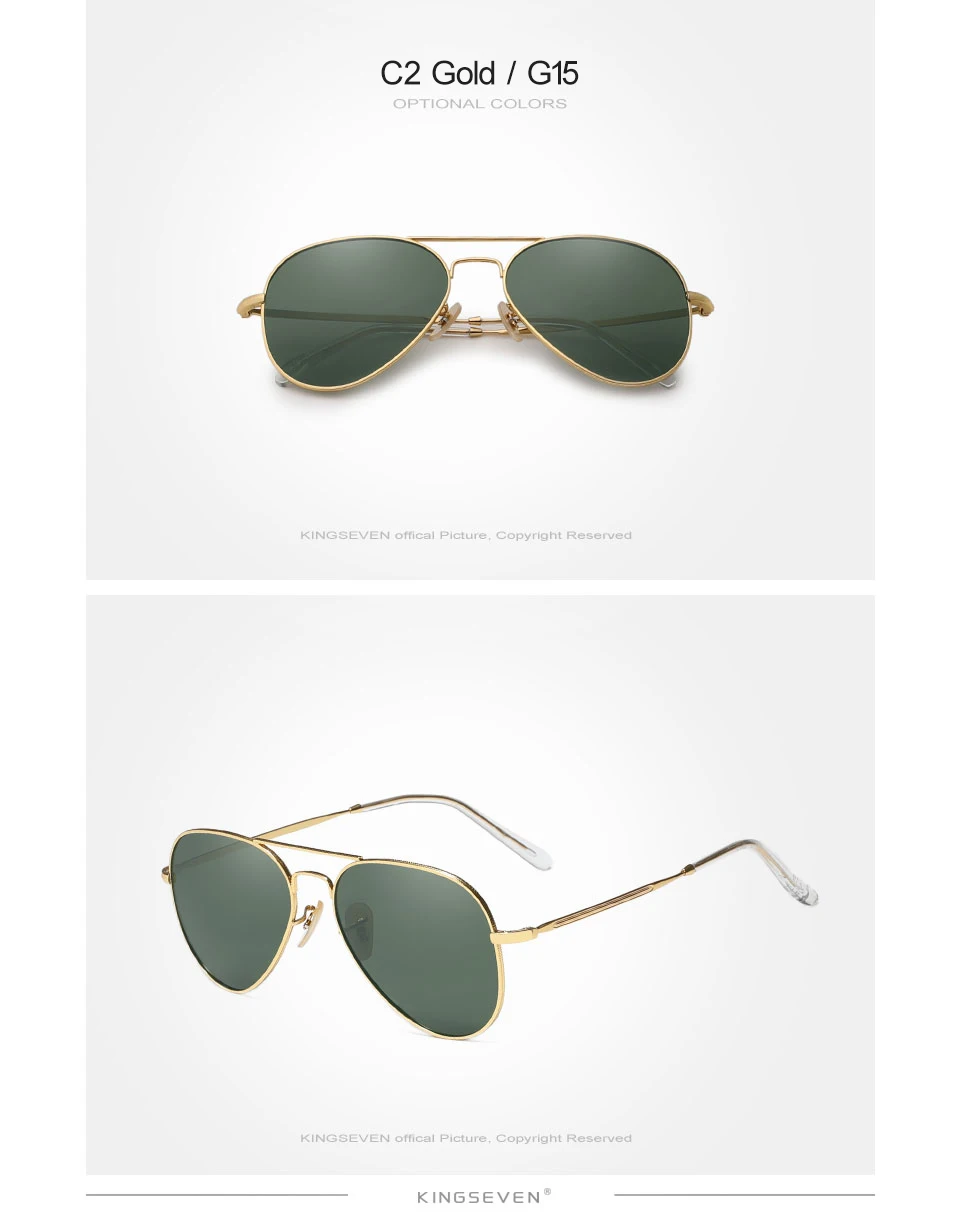 KINGSEVEN Pilot Männer Sonnenbrille Polarisierte Legierung Rahmen UV400 Gläser Frauen Retro Luxus Männlich Weiblich Fahren Kausalen Sommer Brillen – Detail 7