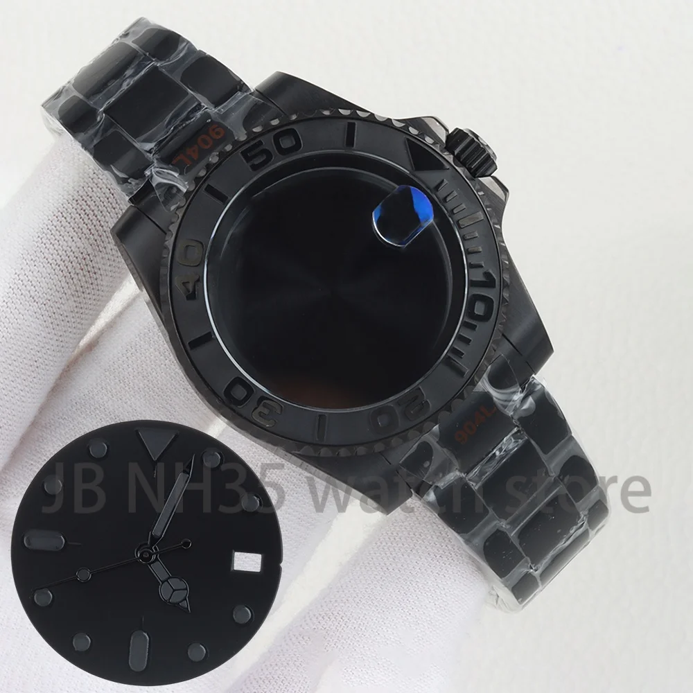 

28.5MM NH35 Dial Fit Yacht-Master Watch 40mm Stainless Steel Case Sapphire Glass Oyster Bracelet Fit Seiko NH35 NH36 Movement