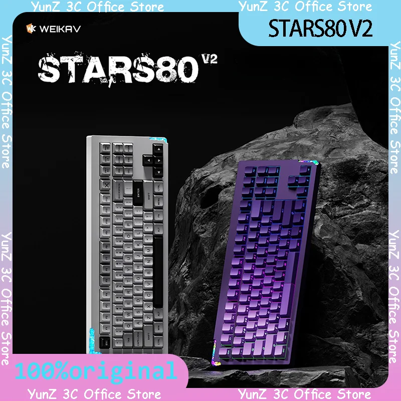 Weikav Stars80 V2  Mechanical Keyboard Kit Customized Keyboard  Three Mode 8000mah Kit Structured Game Keyboard