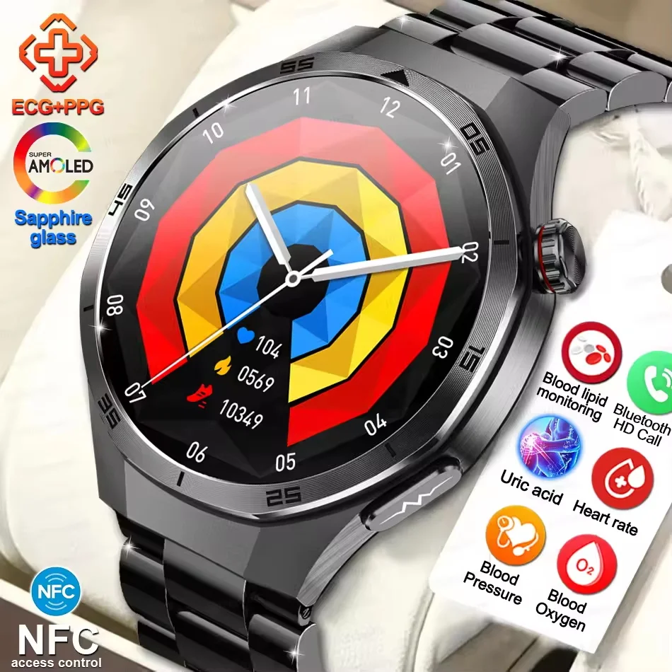 Nuevo Reloj Inteligente 2026 con ECG+PPG, Análisis Preciso del Ácido Úrico y la Presión Arterial, Reloj Inteligente con Análisis Corporal, Llamadas HD, Reloj para Hombre, Reloj de Salud para Mujer