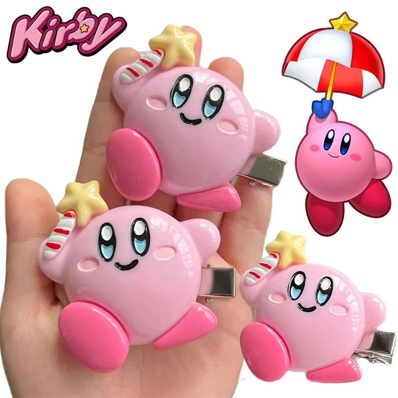 Cute Kirby Hair Clip for Women Hairpin Jewelry Cartoon Hair Accessory Kawaii Girls Alligator Clip Kirby Star Bangs Hair Clip