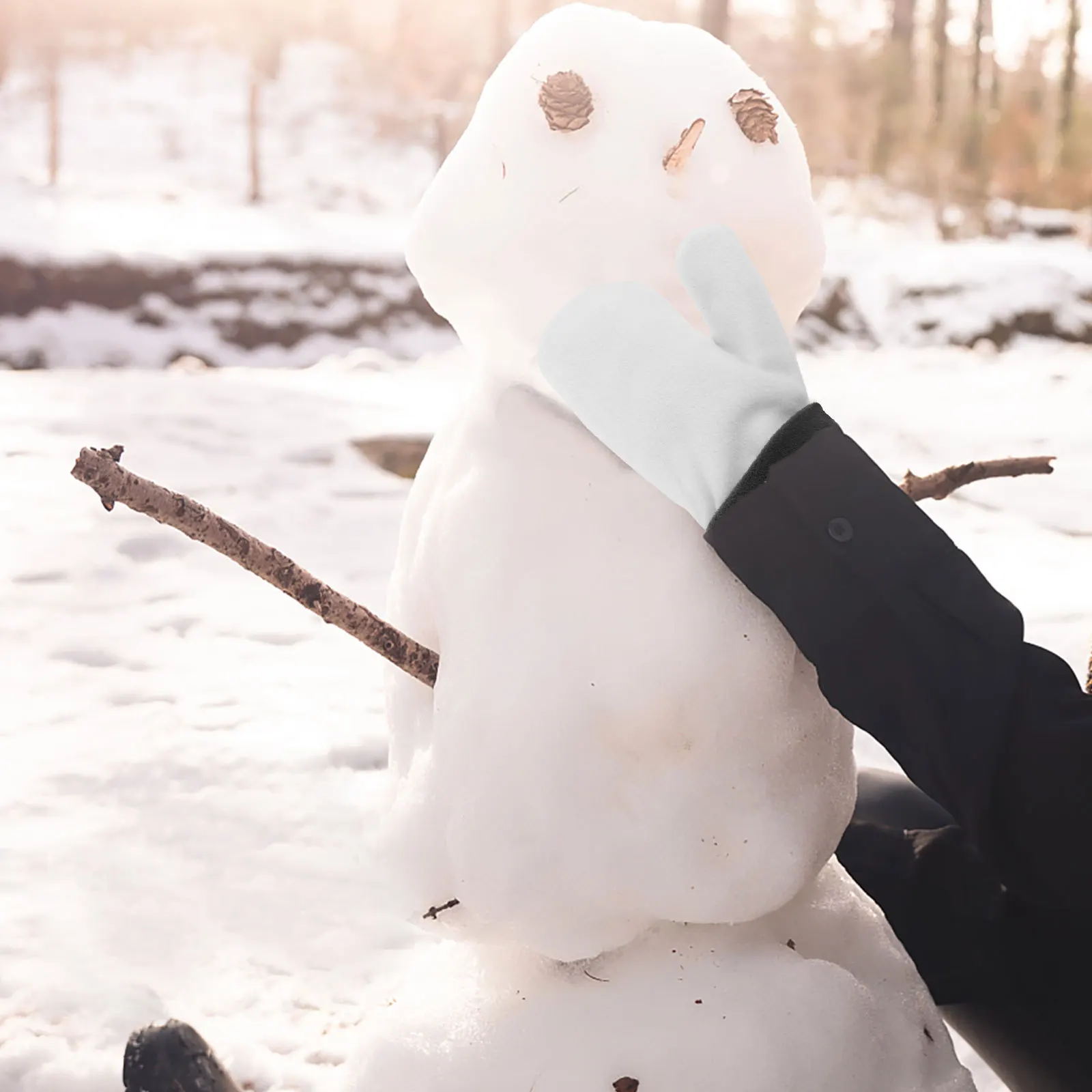 مجموعة واحدة من قفازات اليد للأزواج - قفازات صوف بطبقة مع تصميم ندفة الثلج الأنيق مثالية للسفر في الشتاء في الهواء الطلق