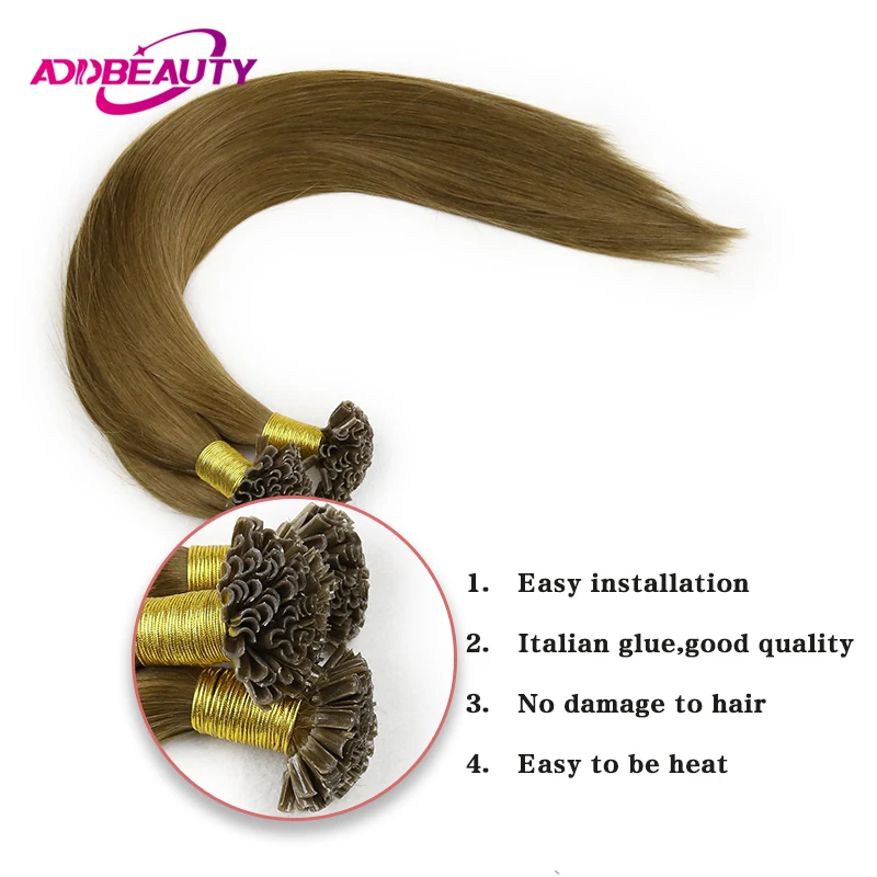 

Utip Hair Extension Human Hair Extensions Straight Nail Tip Keratin Capsule 100% Human Remy Hair for Women Natural Fusion Hair