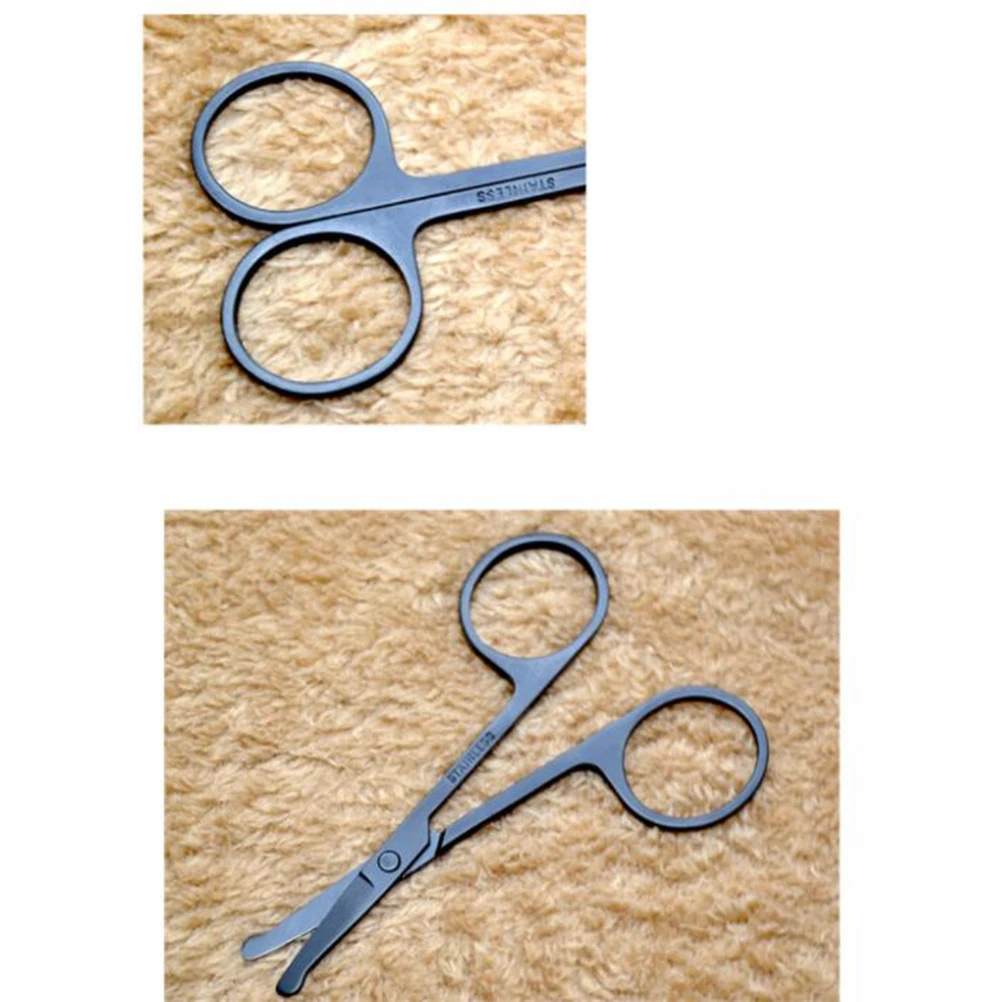 1 قطعة Vibrissa الأنف مقص عر الفولاذ المقاوم للصدأ السلامة شفرة دقيقة مدورة تلميح الأنف الشعر المتقلب الحاجب الاستمالة #5