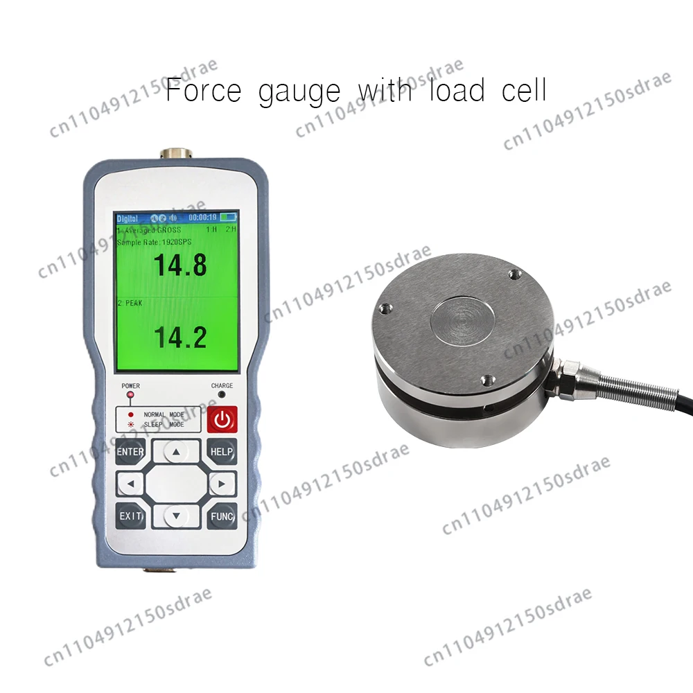Digital Force Gauge with Load Cell Sensor,Test Force Weight Pressure Push Pull Gauge Dynamometer,Peak/Track Mode ± 0.05%F.S