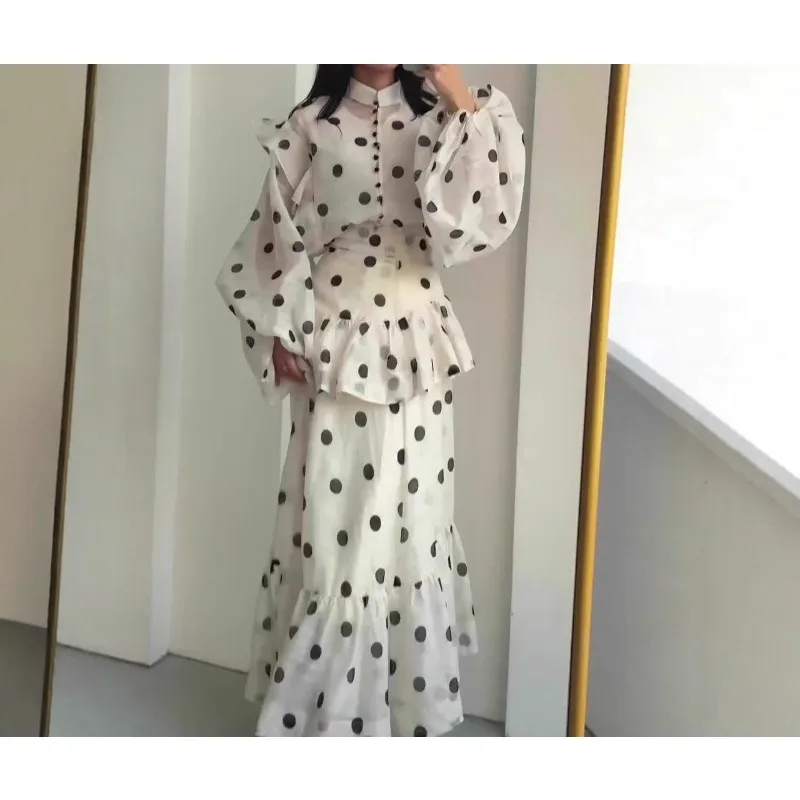 

2025 Autumn Retro Soft Temperament Long Sleeve Long Dress Dress Women