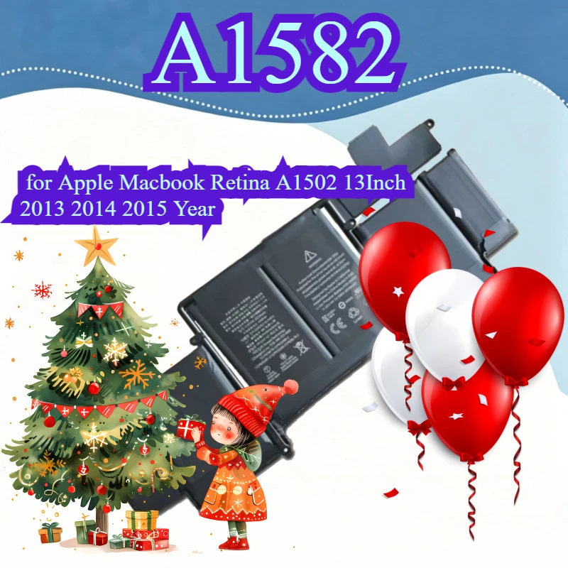 

A1582 Laptop Battery for Apple Macbook Retina A1502 13Inch 2013 2014 2015 Year Replacement Battery 11.42V 74.9Wh A1502 Bateria