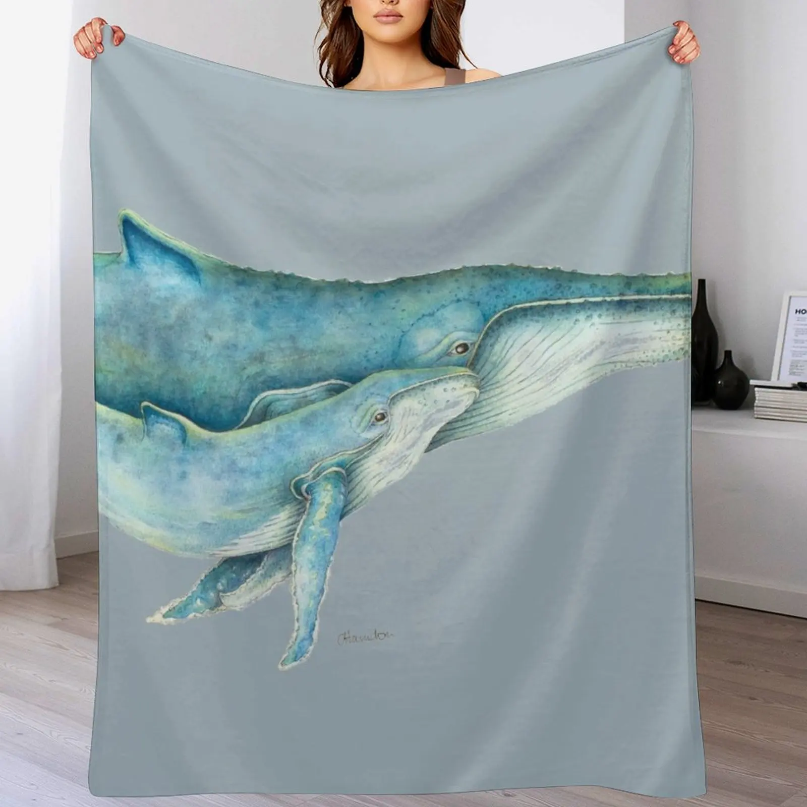 

Humpback Whales (blue) Throw Blanket cosplay anime Blankets For Sofas Thin Decoratives Blankets
