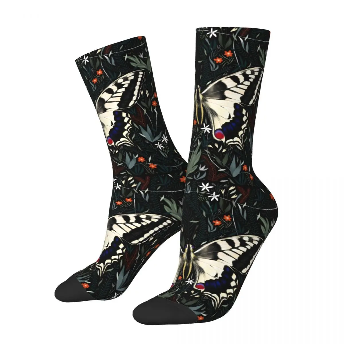 Funny Men's Socks Butterfly Folk Vintage Animal Harajuku Crew Sock Gift Pattern Printed