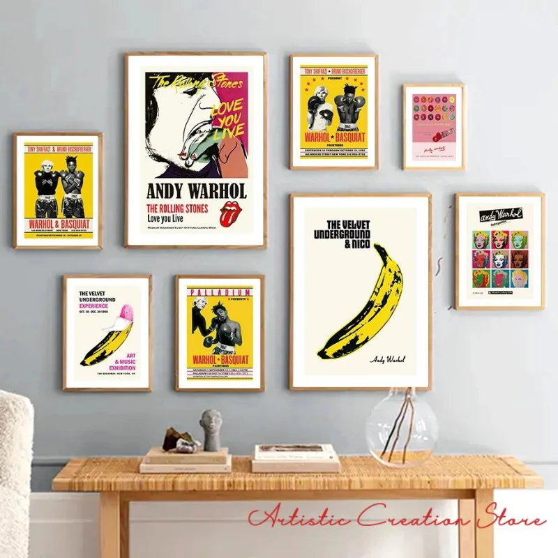 Andy Warhol Space Moonwalk Banana Candy Wall Pop Art Canvas Painting Nordic Poster Print Wall Picture for Living Room Home Decor