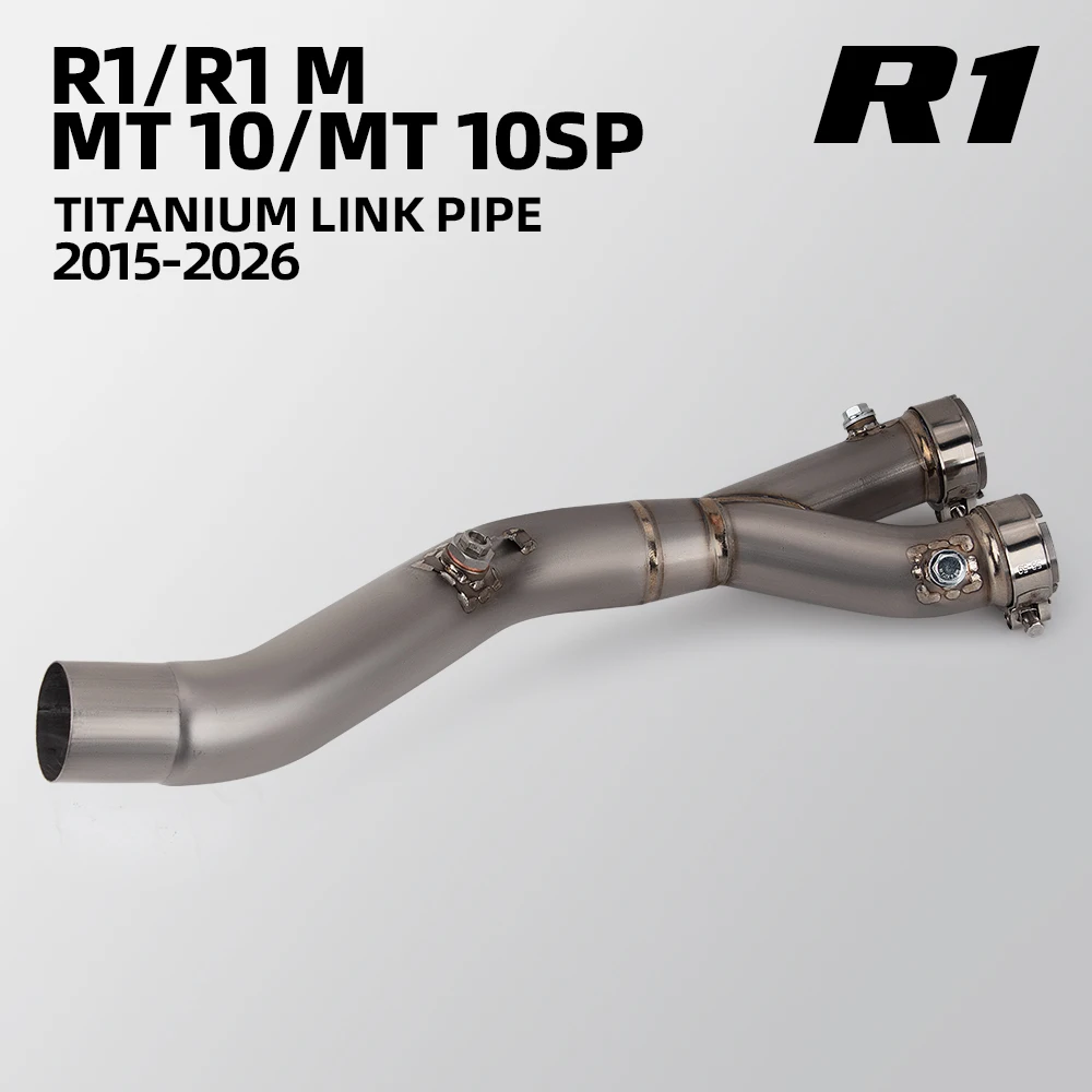 R1 Exhaust Pipe For Yamaha R1M MT10 MT10SP 2015-2026 Motorcycle Exhausts Kit 53MM Adapter Middle Link Tube Fit OEM Muffler