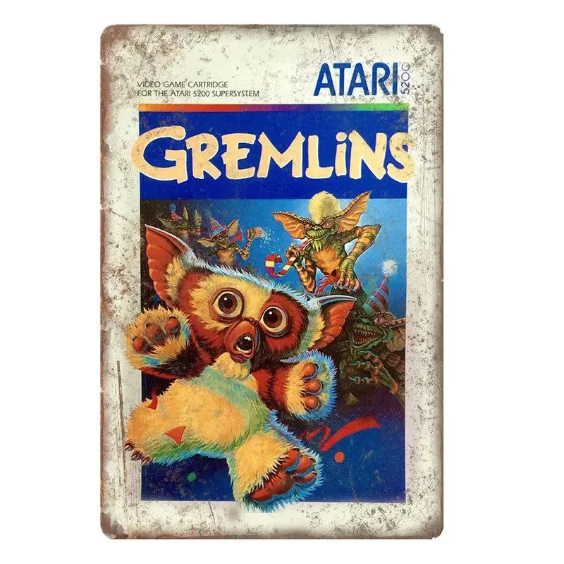 Gremlins Squirrel Movie Poster Wall Tin Sign Home Decor Vintage Art Tinplate Painting Plaque Metal Plate Signs Garage Poster