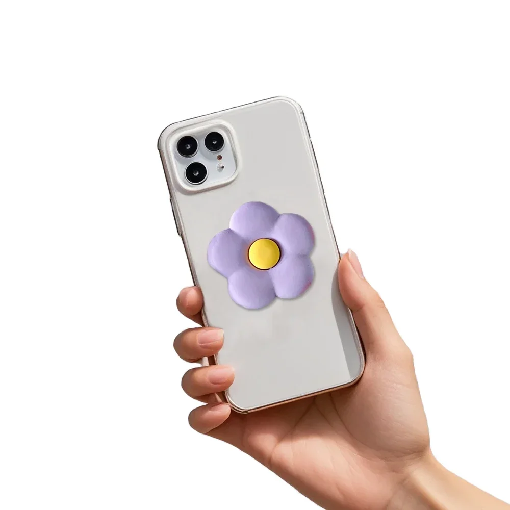 Suitable for foldable smartphone holder with small flower design and expandable finger grip