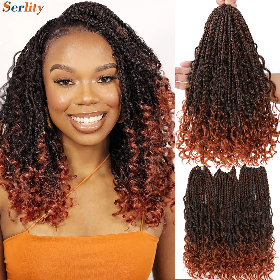 Deusa sintética caixa tranças para mulheres, Crochet cabelo