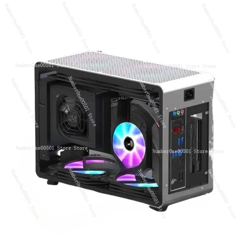 

A4 ITX Aluminum Case SFX 240mm Water Cooling Support Transparent Side Panel Compact Mini-ITX PC Case for Gaming Rig