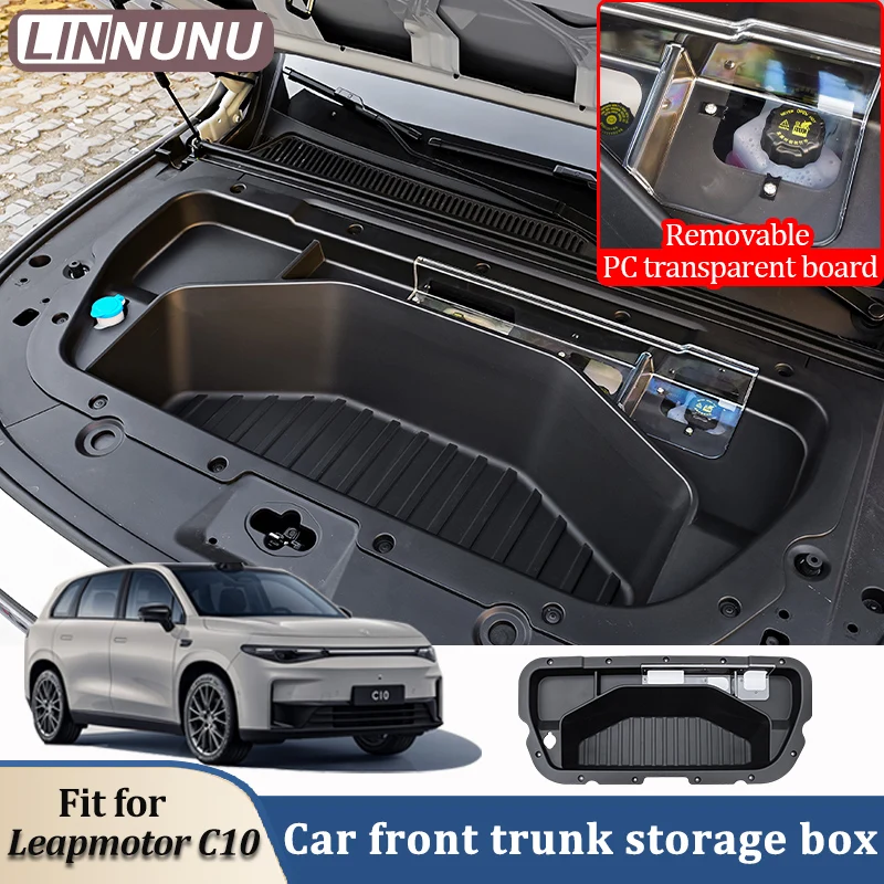 LINNUNU Fit for Leapmotor C10 Newest Car Front Trunk Storage Box Front Trunk Organizer engine hood storage box Auto Accessories