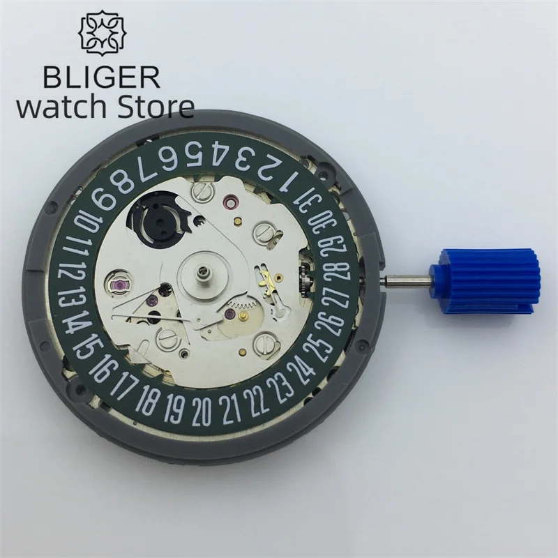 BLIGER 6 O'clock Date Position Japan NH35A Watch Movement High Accuracy Mechanical Automatic Black Blue Green White Datewheel