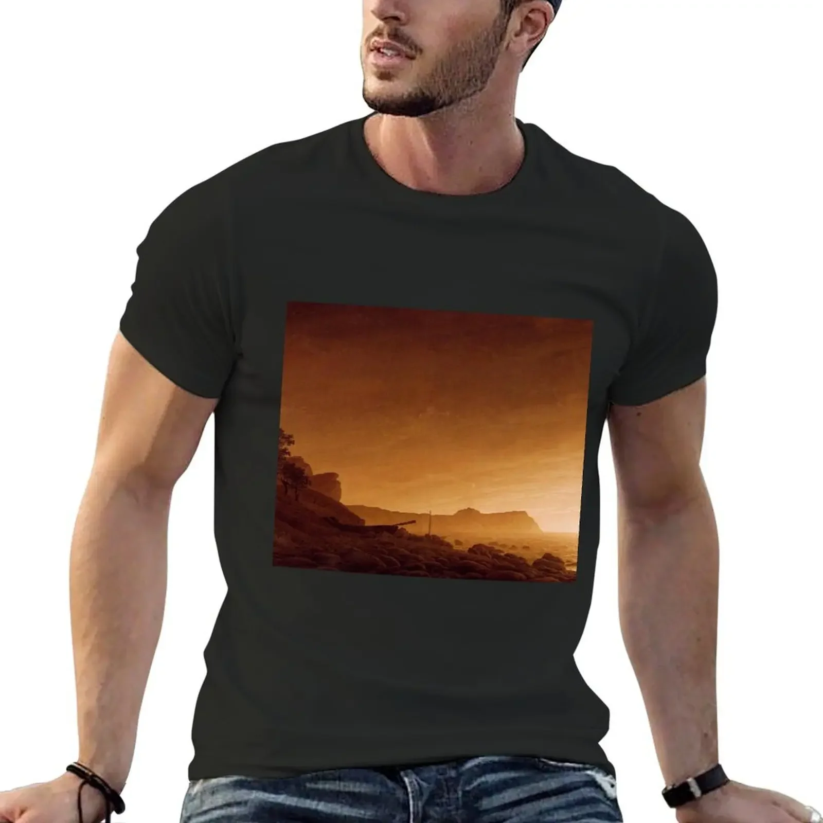 Caspar David Friedrich, 1774-1840 Germany T-Shirt for a boy essential t shirt blue archive men t shirts high quality