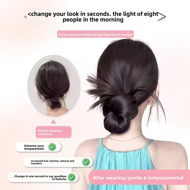 Synthetic Half-tie Hair Claw Feather Shuttlecock Head Lazy Meatball Head Crab Clip Wig Accessories Hair Styling Tools