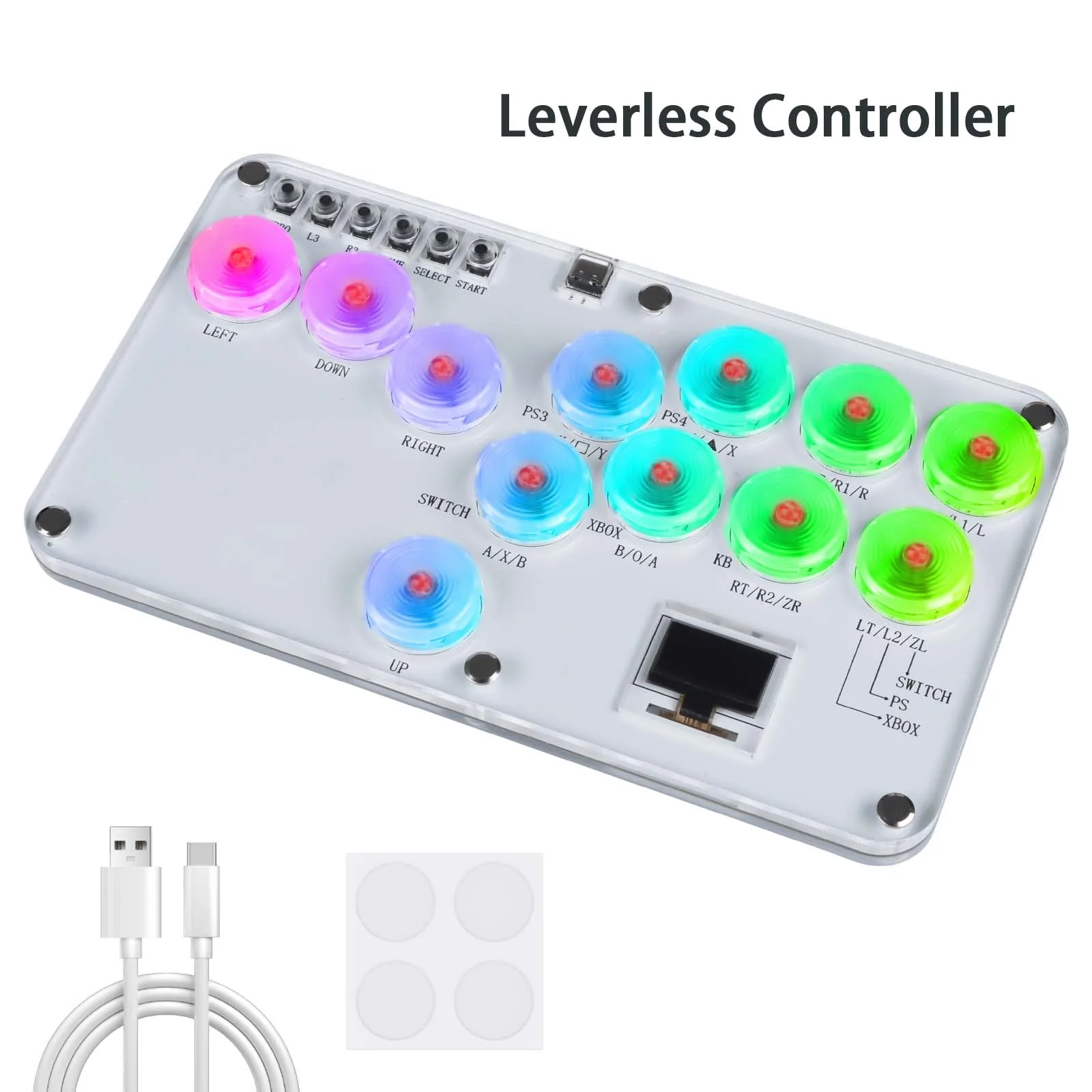 Leverless Controller Fight Sticks 12Keys All-Button Mini Fighting Game Arcade Controller For PC/PS3/PS4/Switch/Steam/xbox