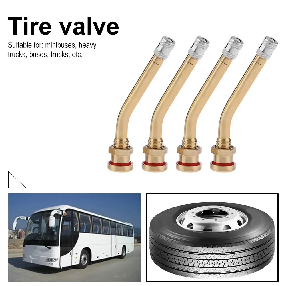 4pcs Brass Truck Tire Valve Stems for V3.20.4 9.7mm Hole Aluminum Wheel Rim