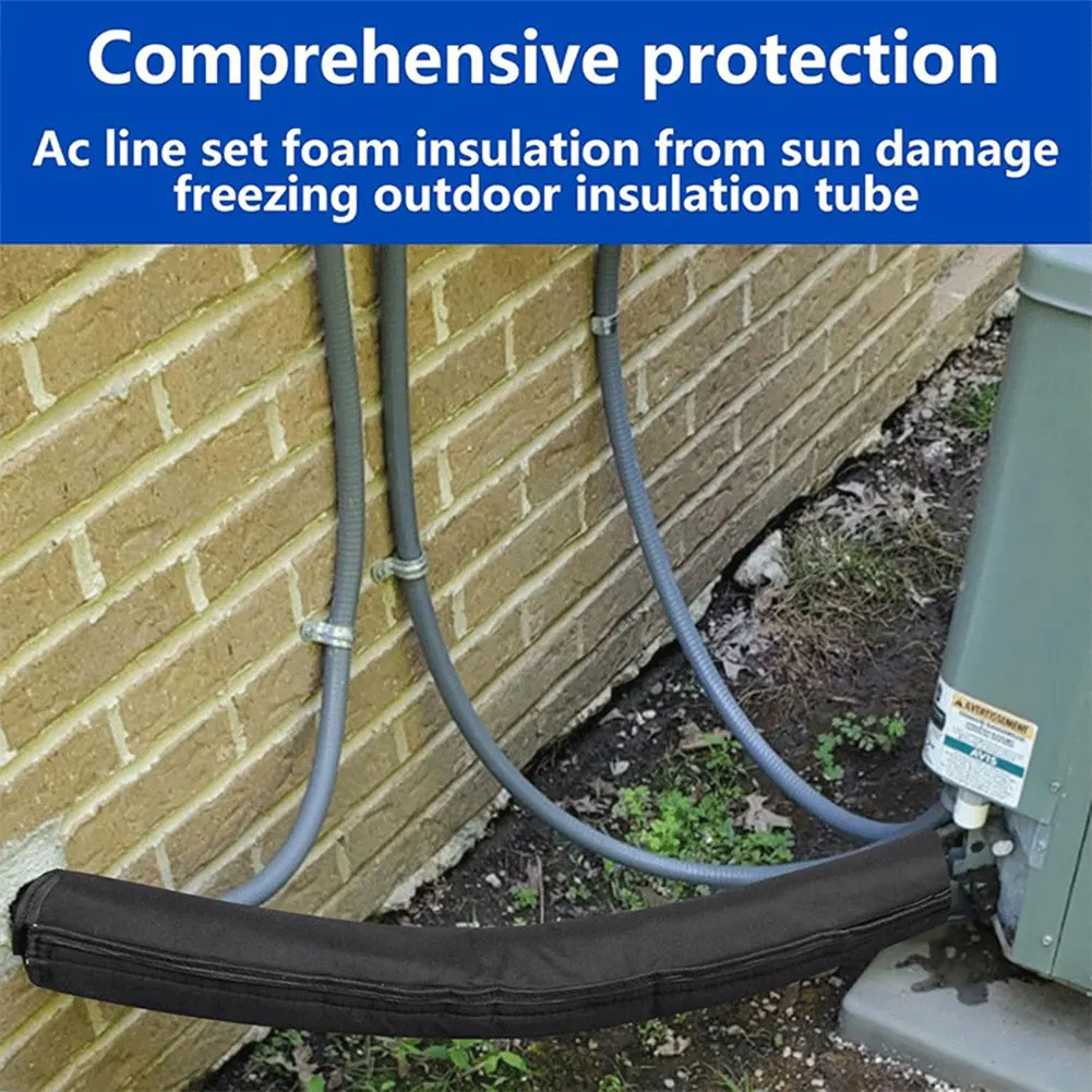 Portable AC Hose Insulation Sleeve AC Duct Insulation Wrap HVAC Copper Pipe Insulation Cover Protector for Outside