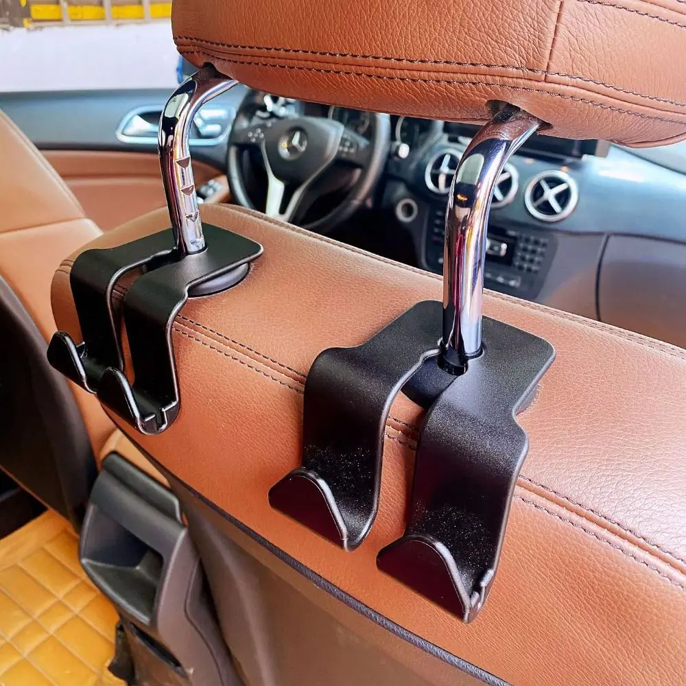 2 قطعة خطاف المقعد الخلفي للسيارة برأس مزدوج ملحقات السيارات الداخلية منظم معلق متعدد الوظائف مسند الرأس العالمي شماعات