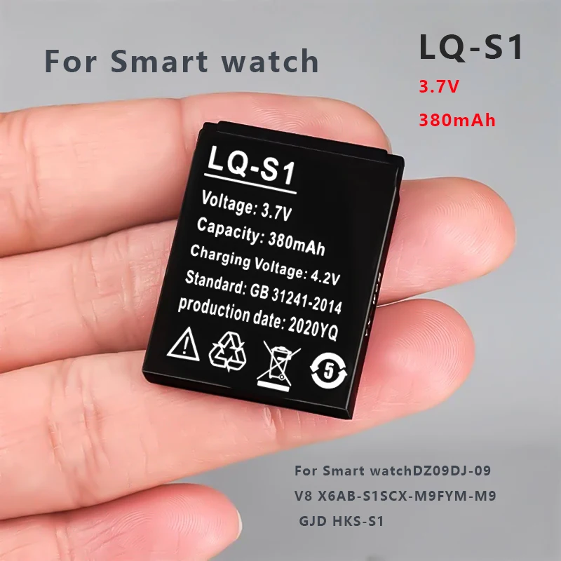 3,7 В 380 мАч аккумулятор для умных часов LQ-S1 DZ09 аккумуляторы для DJ-09 V8 X6 AB-S1 SCX-M9 FYM-M9 GJD HKS-S1 LQ-S1 bateria