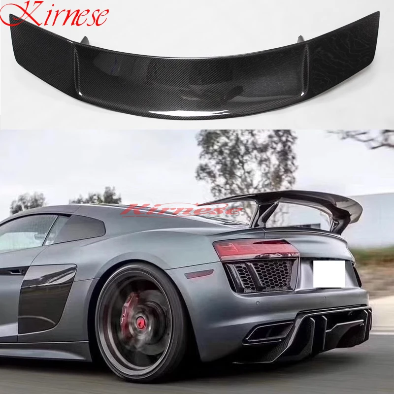 Echte Koolstofvezel Auto Achtervleugel Kofferbak Lip Spoilers Voor Audi R8 V10 Coupe 2016 2017 2018 2019