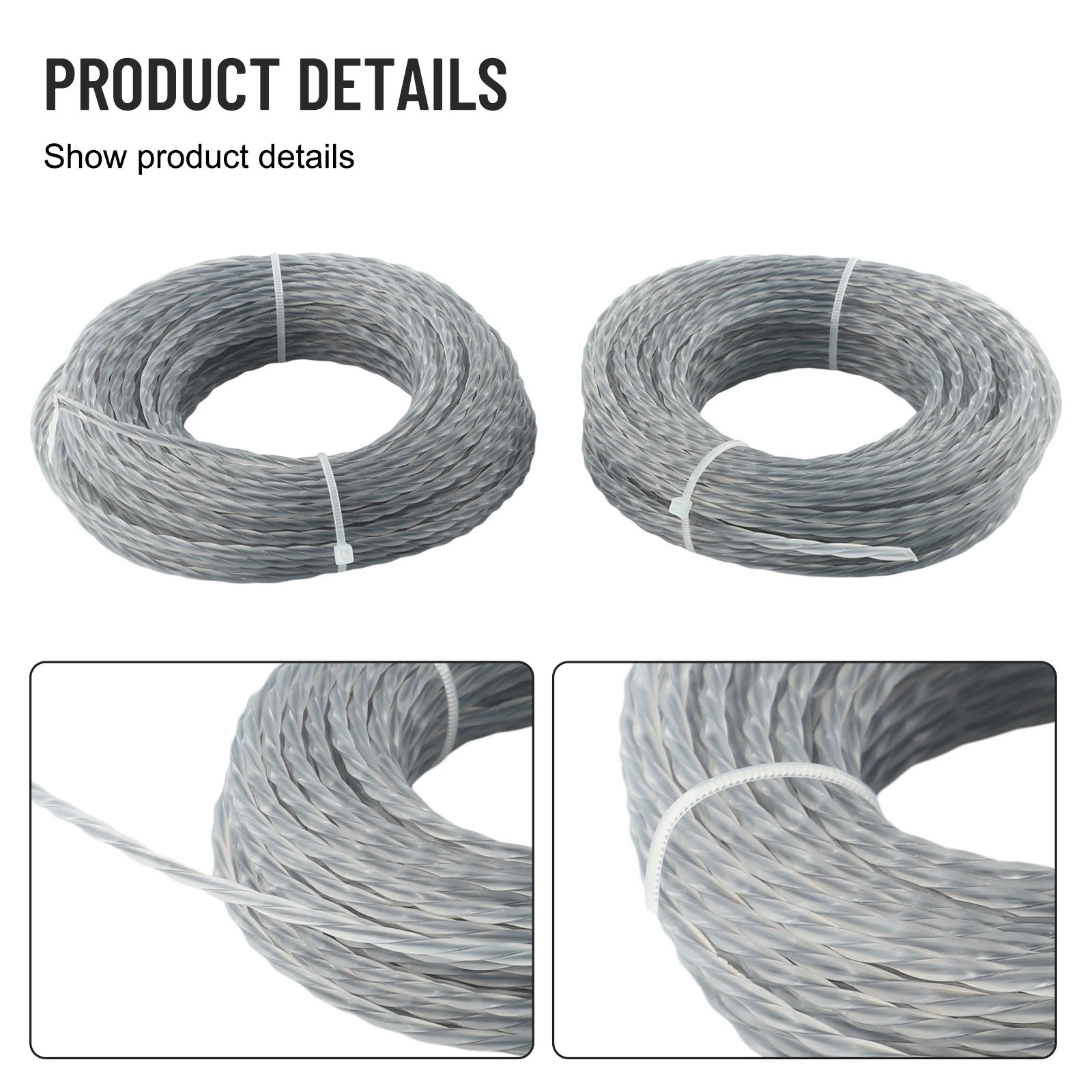 2Sets 15/30M Mower Line Core-Reinforced Nylon Grass Trimmer Line Replacement Thread Spool Lawn Mower Brushcutter Garden Tools